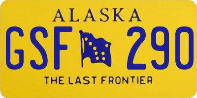 AK license plate GSF290