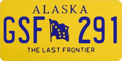 AK license plate GSF291