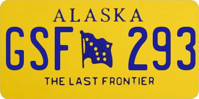 AK license plate GSF293