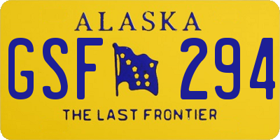 AK license plate GSF294