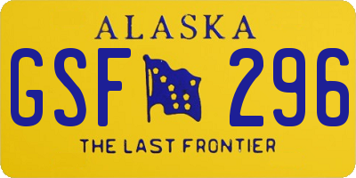 AK license plate GSF296