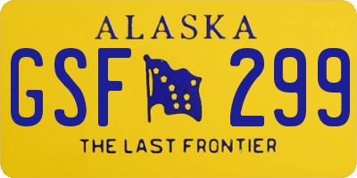 AK license plate GSF299