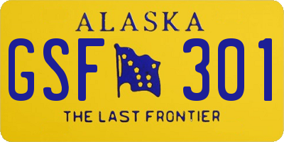 AK license plate GSF301