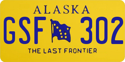 AK license plate GSF302