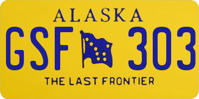 AK license plate GSF303