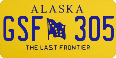 AK license plate GSF305