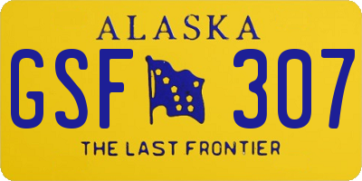 AK license plate GSF307