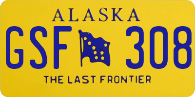AK license plate GSF308
