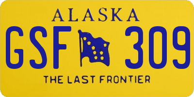 AK license plate GSF309