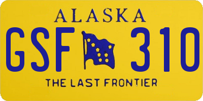 AK license plate GSF310