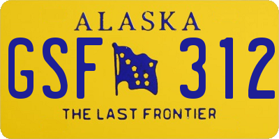 AK license plate GSF312