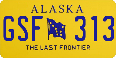 AK license plate GSF313