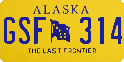 AK license plate GSF314