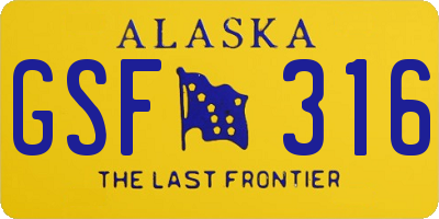 AK license plate GSF316