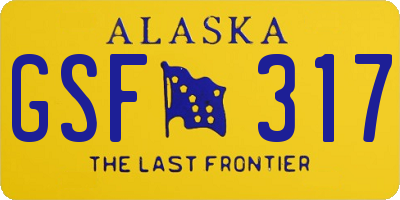 AK license plate GSF317