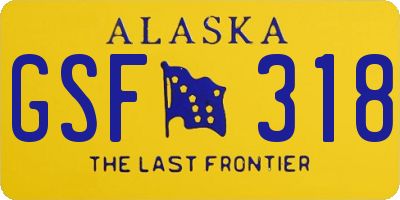 AK license plate GSF318