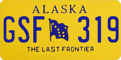 AK license plate GSF319