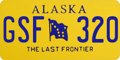 AK license plate GSF320