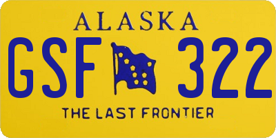 AK license plate GSF322