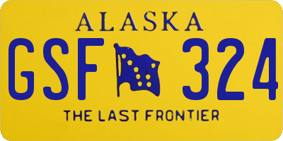 AK license plate GSF324
