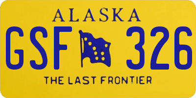 AK license plate GSF326