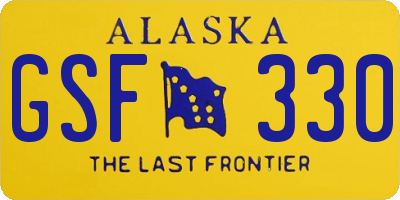 AK license plate GSF330