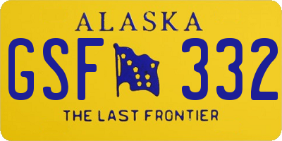 AK license plate GSF332