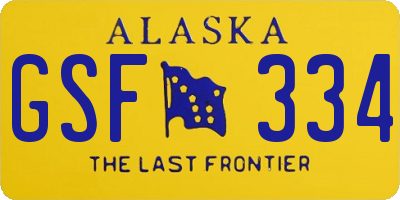 AK license plate GSF334