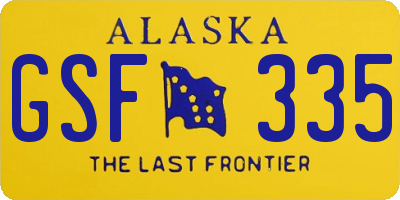 AK license plate GSF335