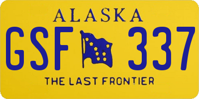 AK license plate GSF337