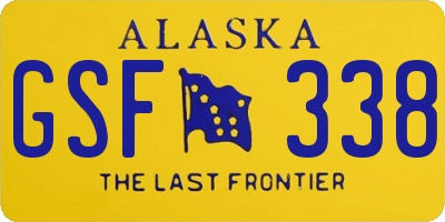 AK license plate GSF338