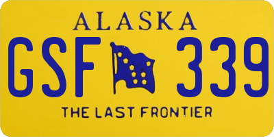 AK license plate GSF339