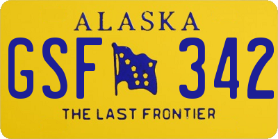 AK license plate GSF342