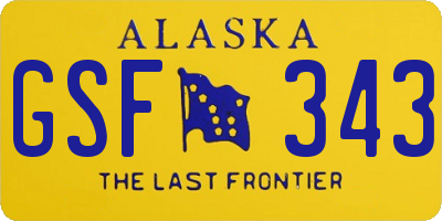 AK license plate GSF343