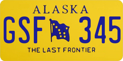 AK license plate GSF345