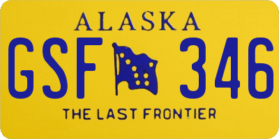 AK license plate GSF346