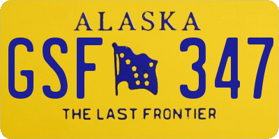 AK license plate GSF347