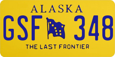 AK license plate GSF348