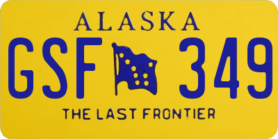 AK license plate GSF349