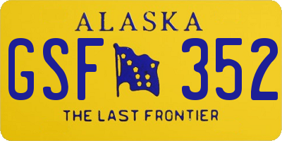 AK license plate GSF352