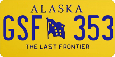 AK license plate GSF353