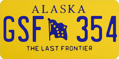 AK license plate GSF354