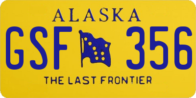 AK license plate GSF356