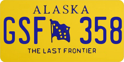 AK license plate GSF358