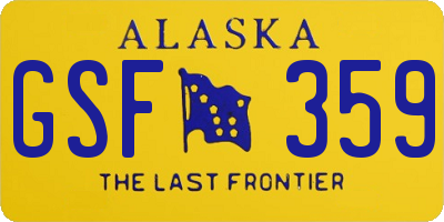 AK license plate GSF359