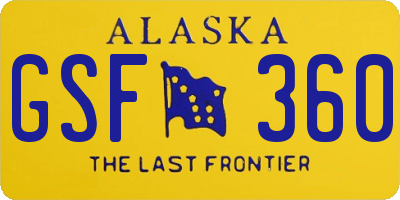 AK license plate GSF360