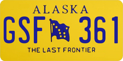 AK license plate GSF361