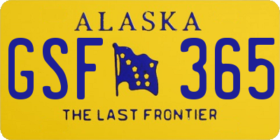 AK license plate GSF365