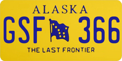 AK license plate GSF366