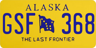 AK license plate GSF368